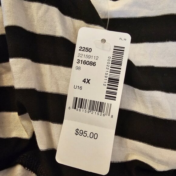 Black and White Addition-Elle Women's Long Striped Sleeveless Maxi Dress - Picture 7 of 10